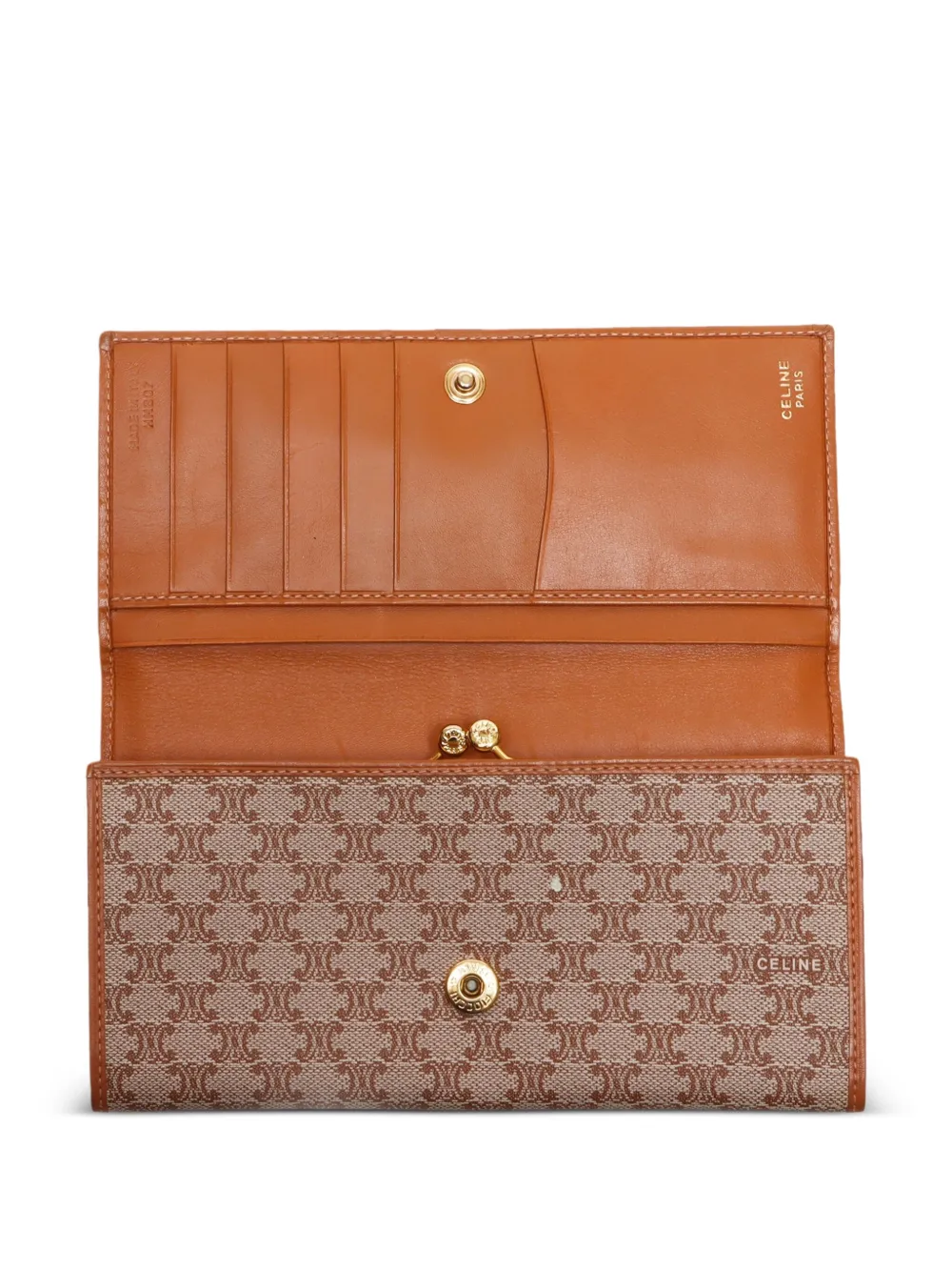 Pre-owned Celine 1990-2010 Macadam Wallet In Brown