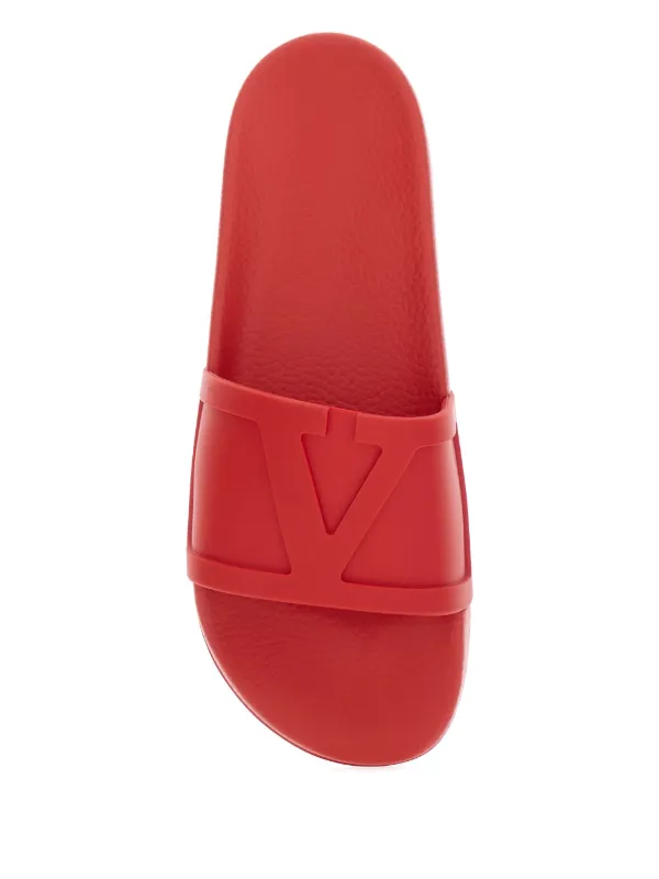 Valentino Garavani Rubber Slide Sandals | Red | FARFETCH