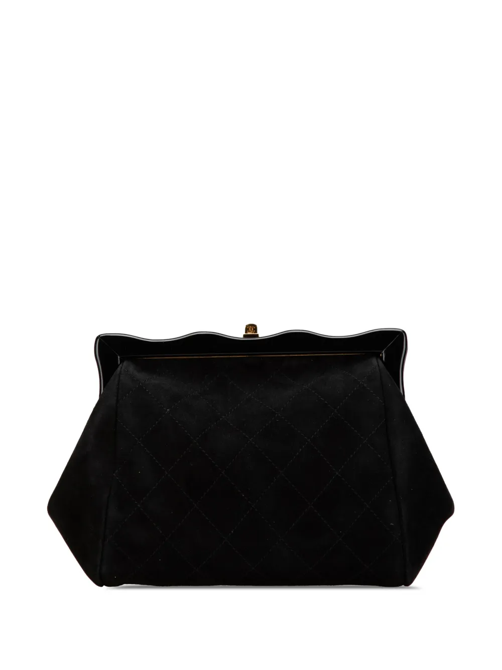 CHANEL 黒 スエード クラッチバッグ オールブラック☆】CHANEL マトラッセ ミニチェーン クラッチ