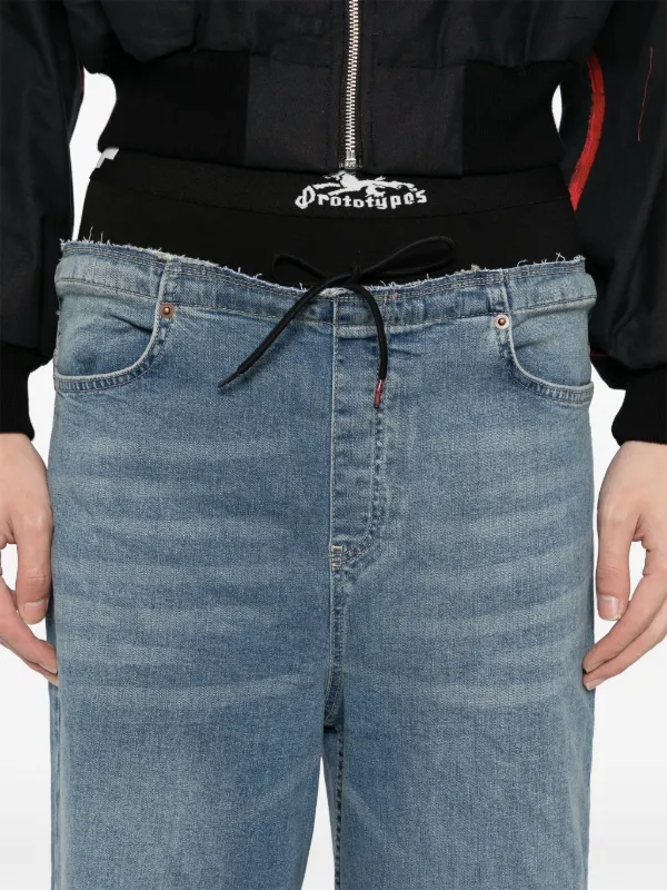 【関税込み】Prototypes ブルー ウエスト レギュラージーンズ PROTOTYPES Waistband Jeans | Blue | FARFETCH