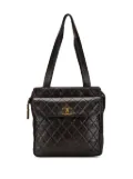 CHANEL Pre-Owned 1994-1996 CC Quilted Lambskin Front Pocket tote bag - Black