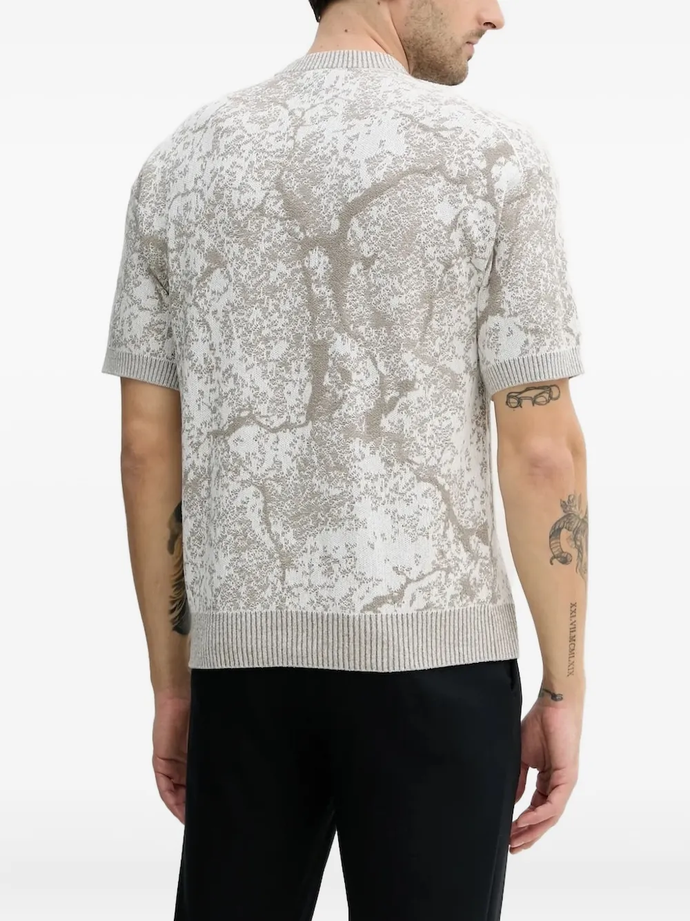 BOSS Gebreid T-shirt Beige
