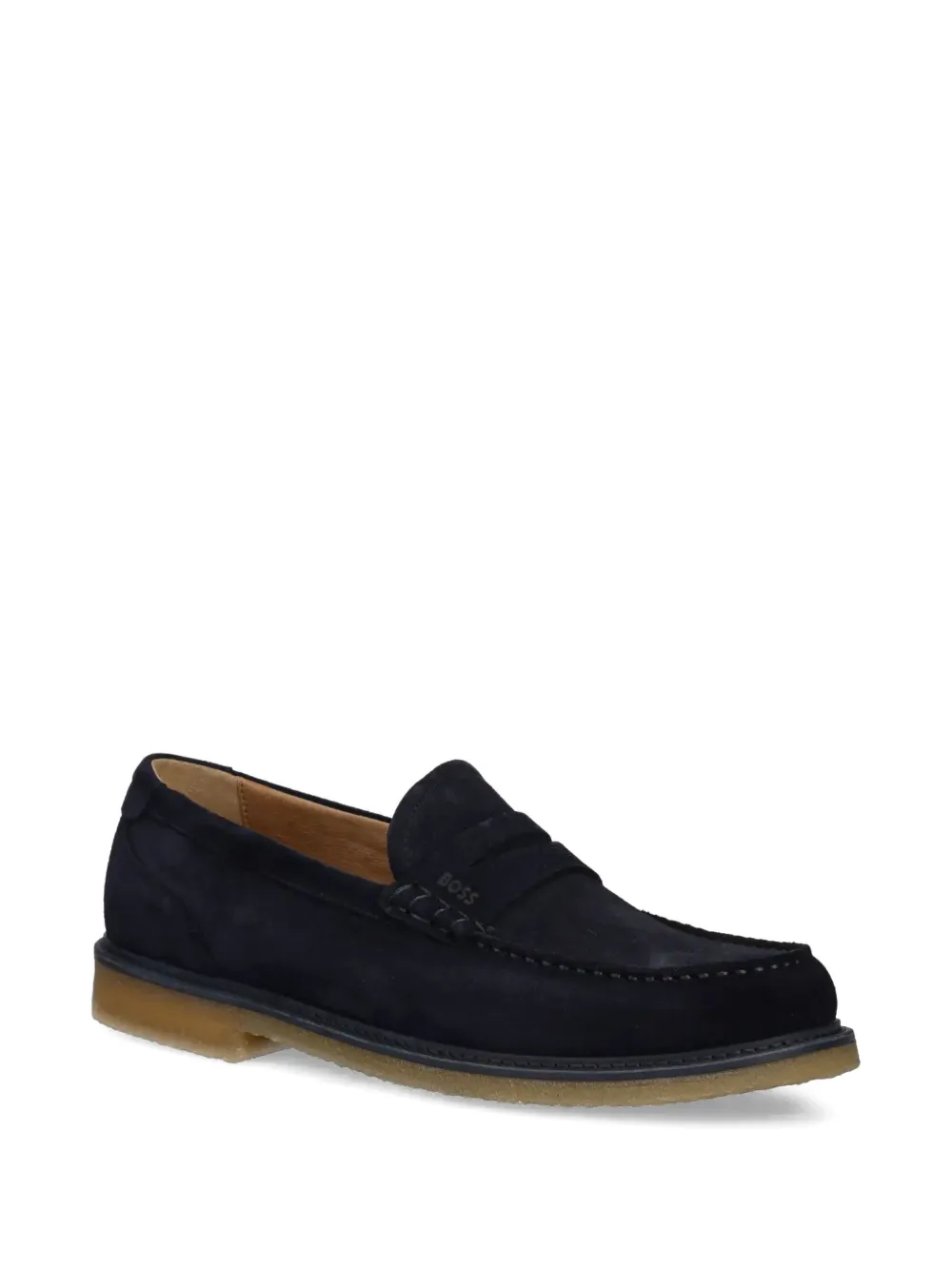 BOSS suede crepe-sole loafers - Blauw