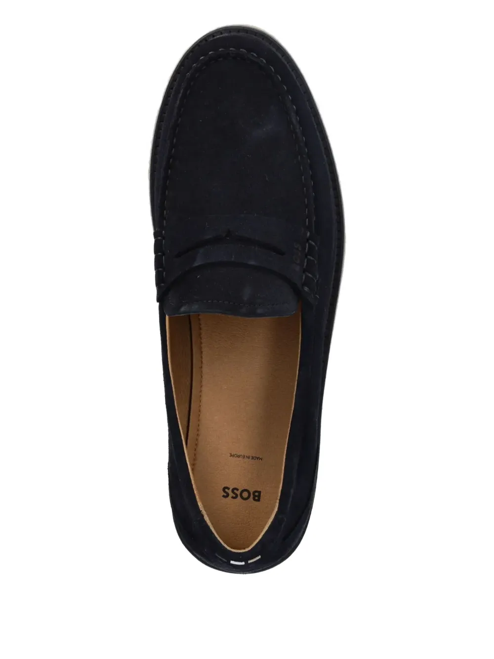 BOSS suede crepe-sole loafers Blue