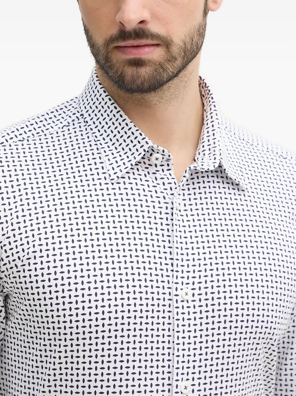 BOSS geometric-print shirt Wit