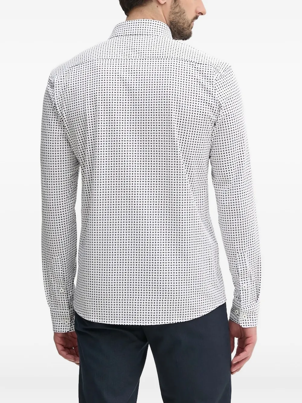 BOSS geometric-print shirt - Wit