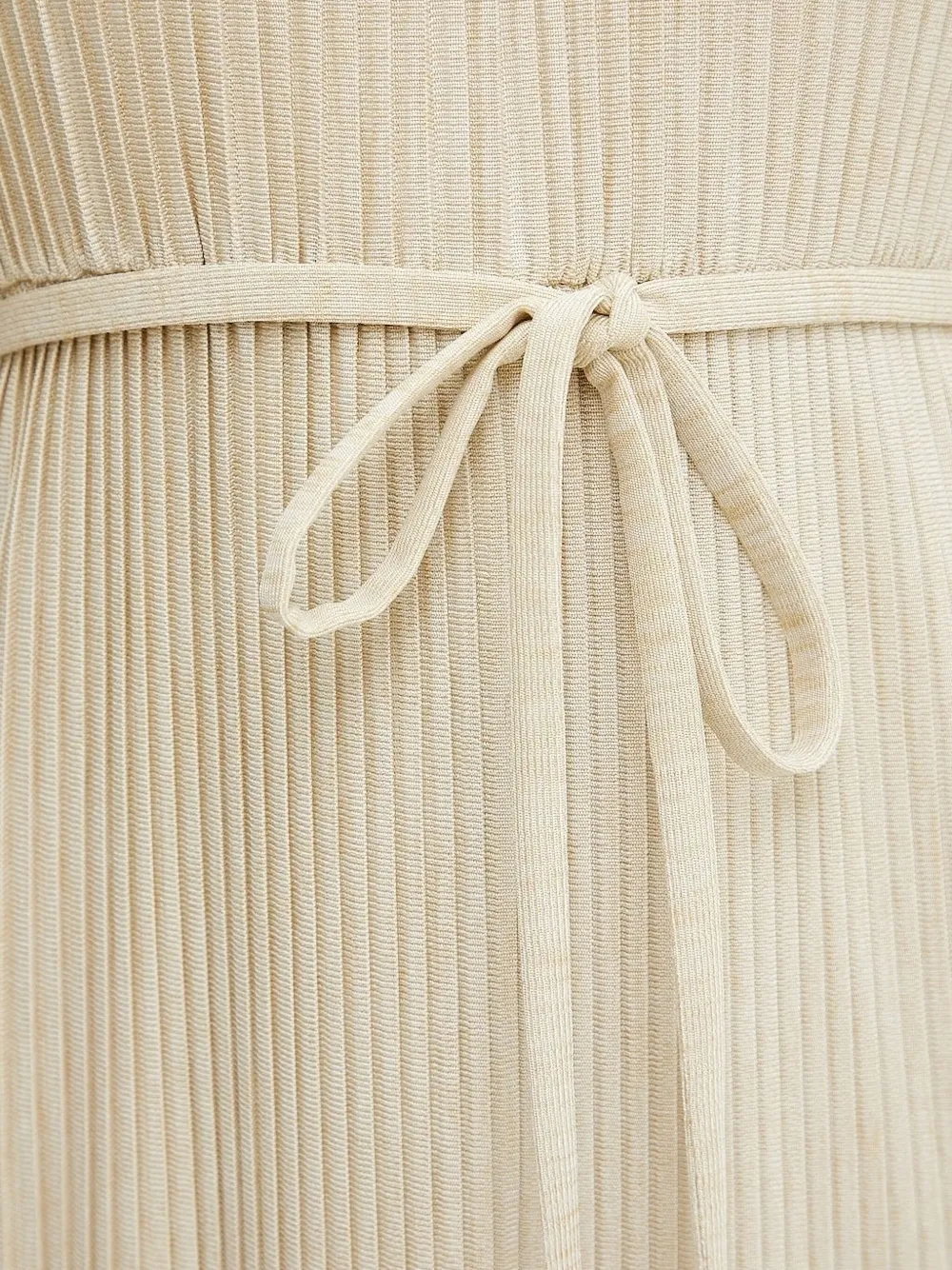 Hugo Boss Emaura Pleated Tie-waist Midi Dress In Neutral