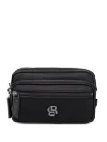 BOSS dual-compartment zippered crossbody bag - Black