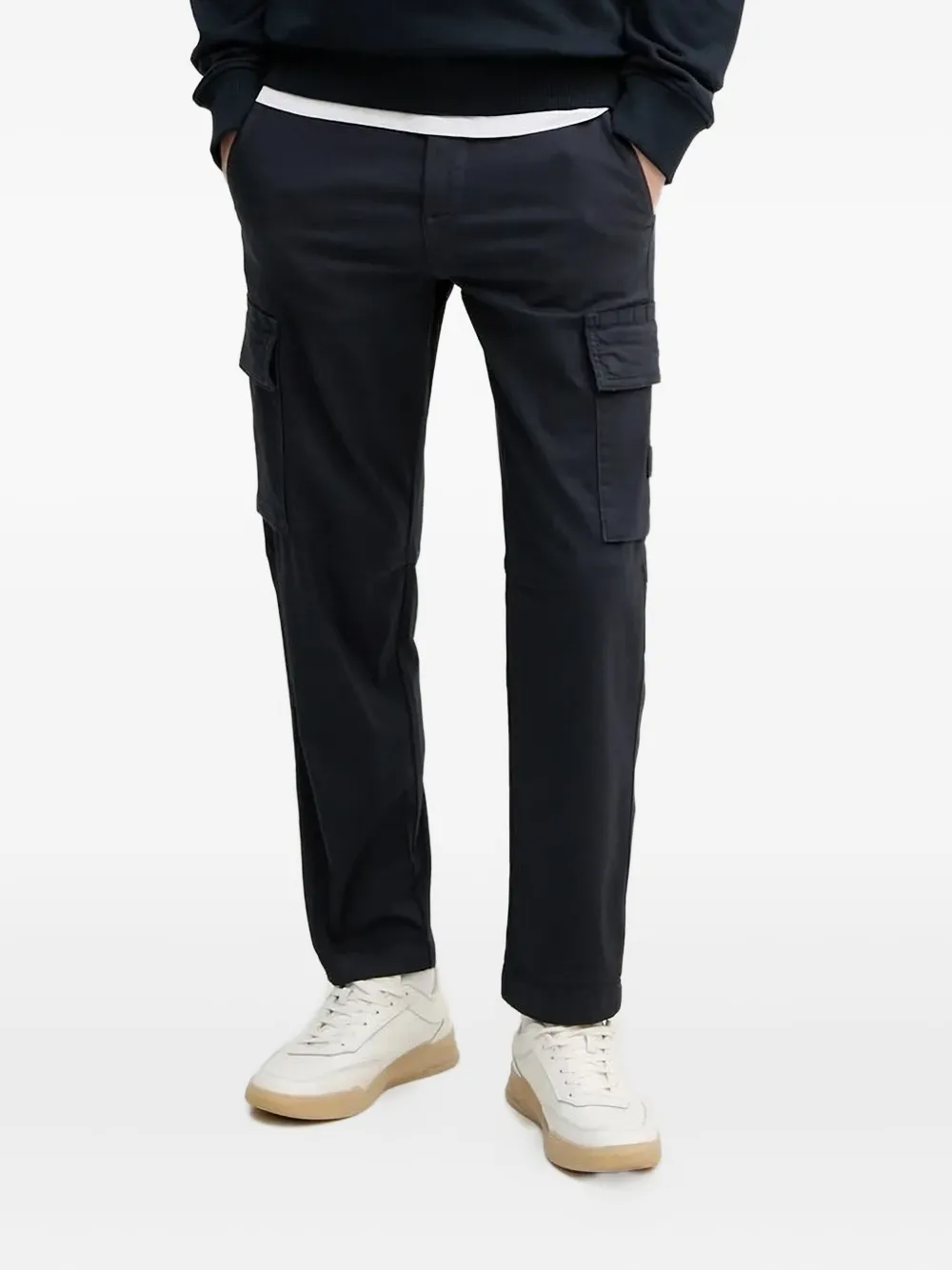 BOSS Broek met cargo zak Blauw
