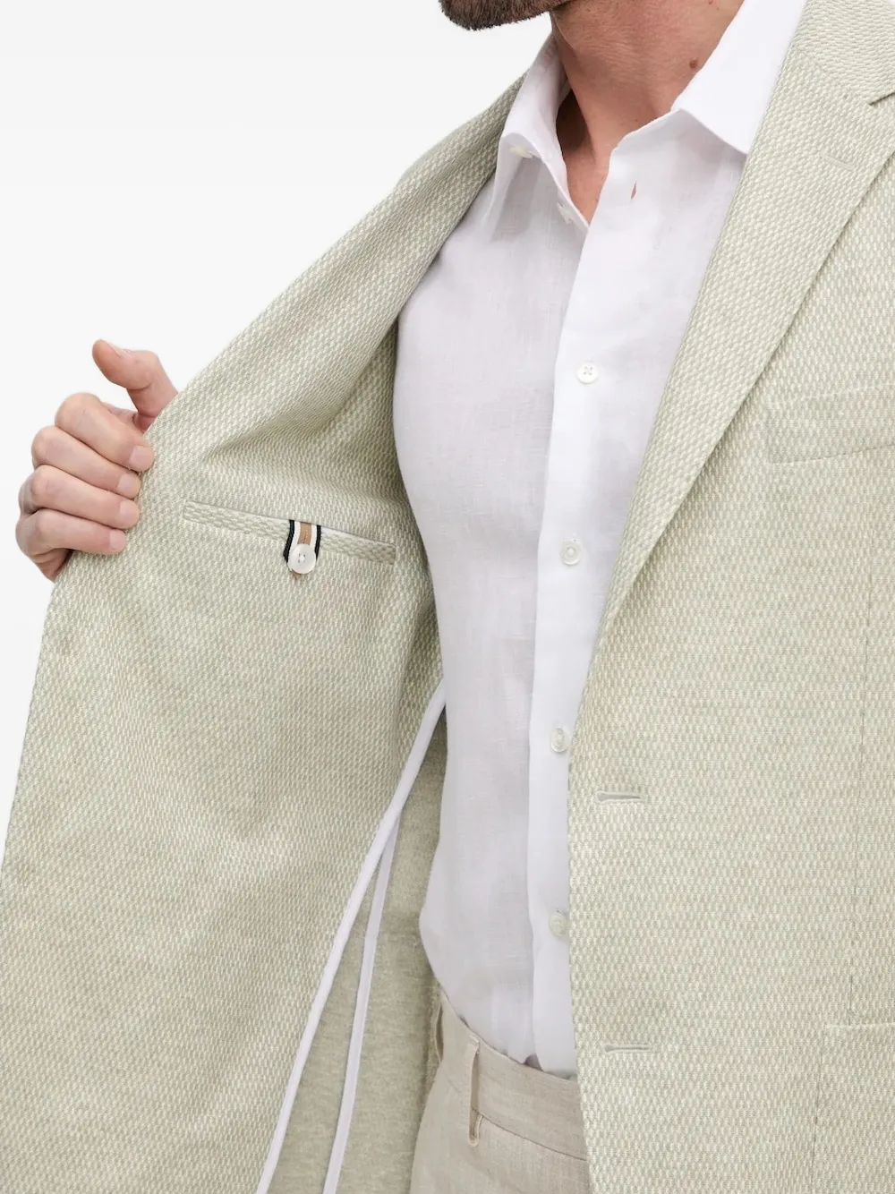 Hugo Boss Single-breasted Blazer In Neutral
