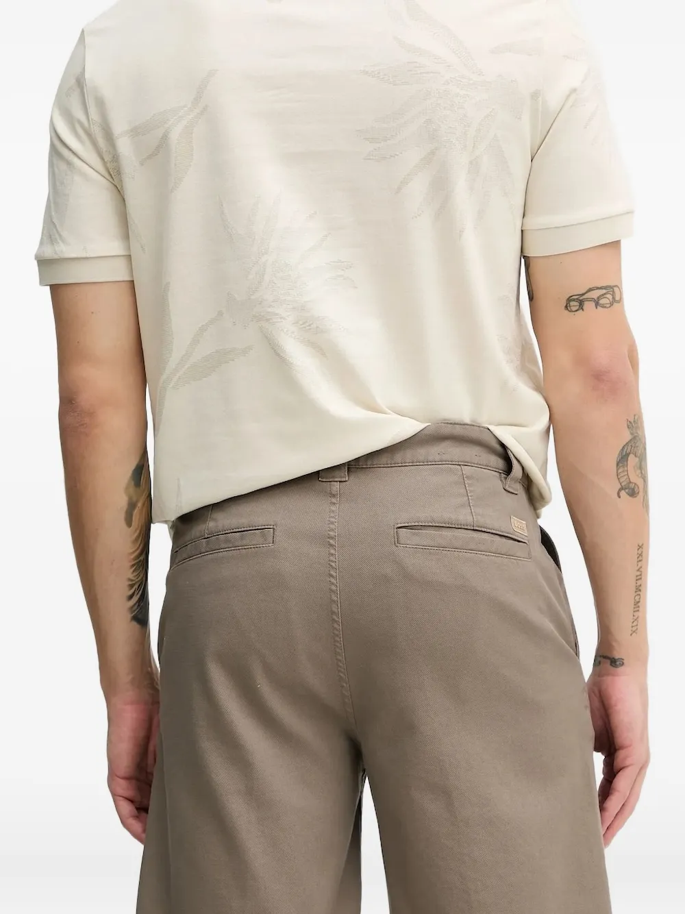 BOSS Shorts met platte voorkant - Bruin