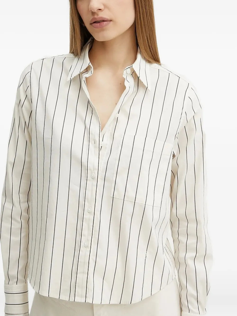 Hugo Boss Striped Button-down Shirt In Black