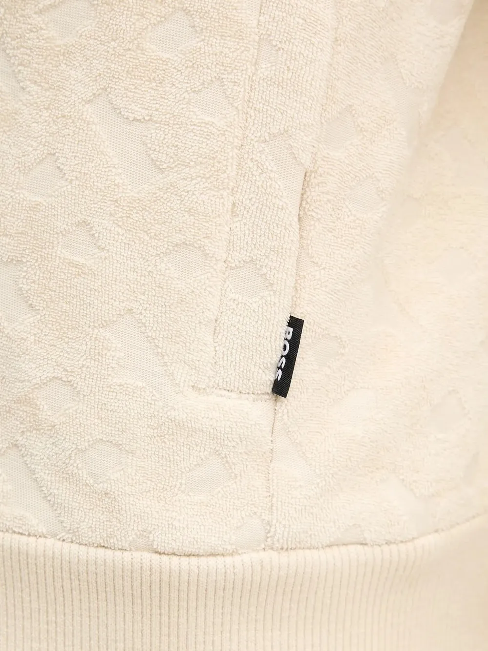 BOSS textured zip-up sweater Beige