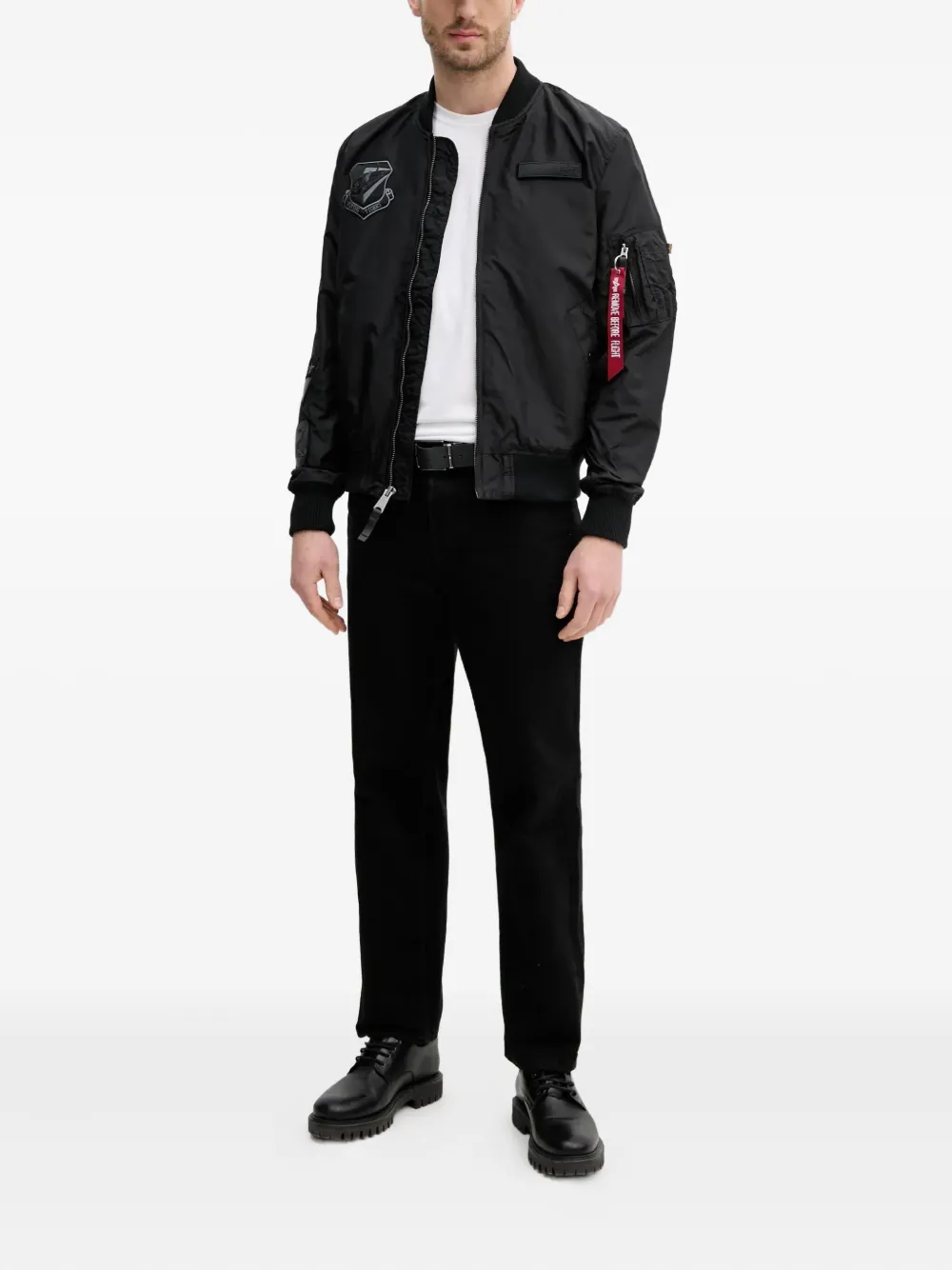 Alpha Industries Bomberjack met ritszak Zwart