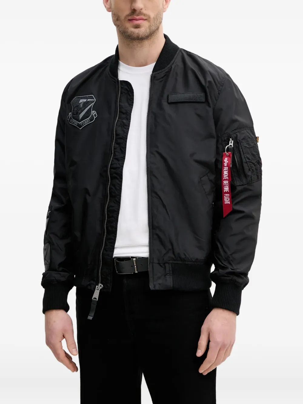 Alpha Industries Bomberjack met ritszak Zwart
