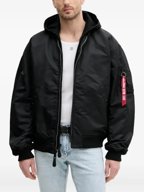 Alpha Industries hooded bomber jacket