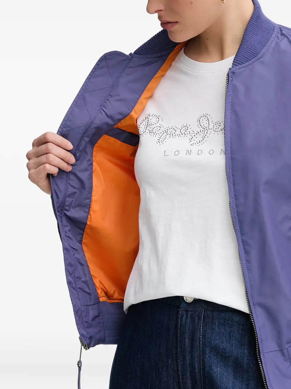 Alpha Industries Bomberjack met ritszak Paars