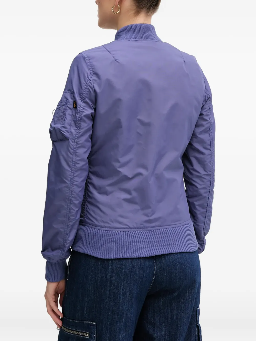 Alpha Industries Bomberjack met ritszak Paars