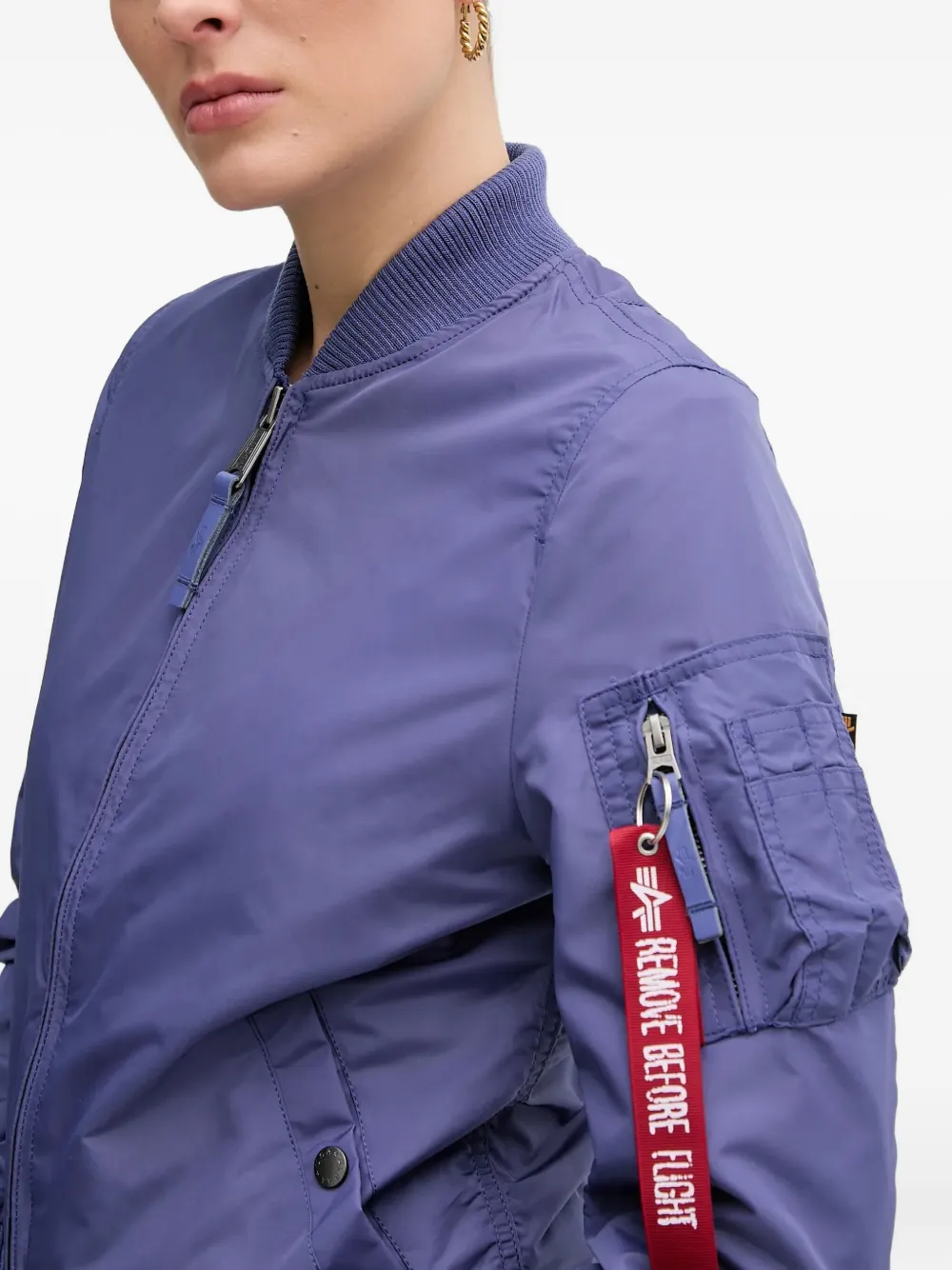 Alpha Industries Bomberjack met ritszak Paars