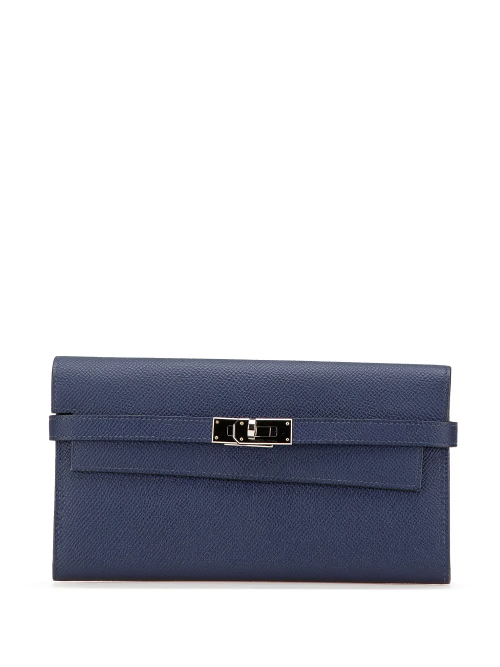 Hermès Pre-Owned 2017 エプソン ケリー ロングウォレット 長財布 - ブルー Hermès Pre-Owned 2017 エプソン ケリー ロングウォレット 長財布 - ブルー