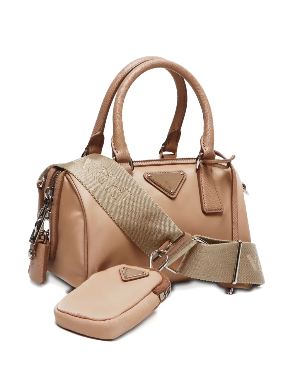 Pre-owned Prada 2022 Tessuto Saffiano 2way Re-edition 2005 Shoulder Bag In Neutrals