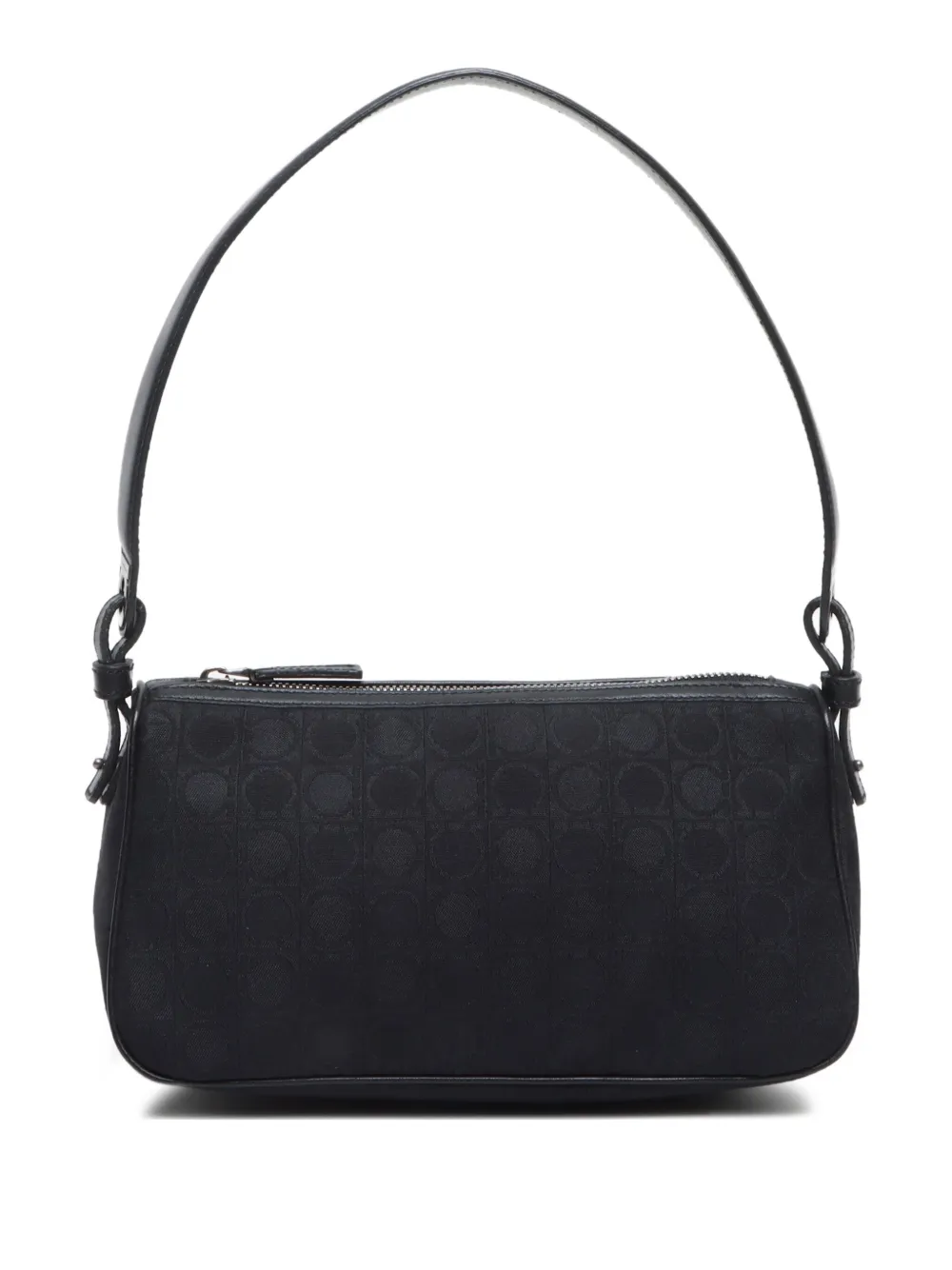 Ferragamo Pre-Owned 2010-2020s Ganchini Pattern Canvas shoulder bag | Black | Image 1