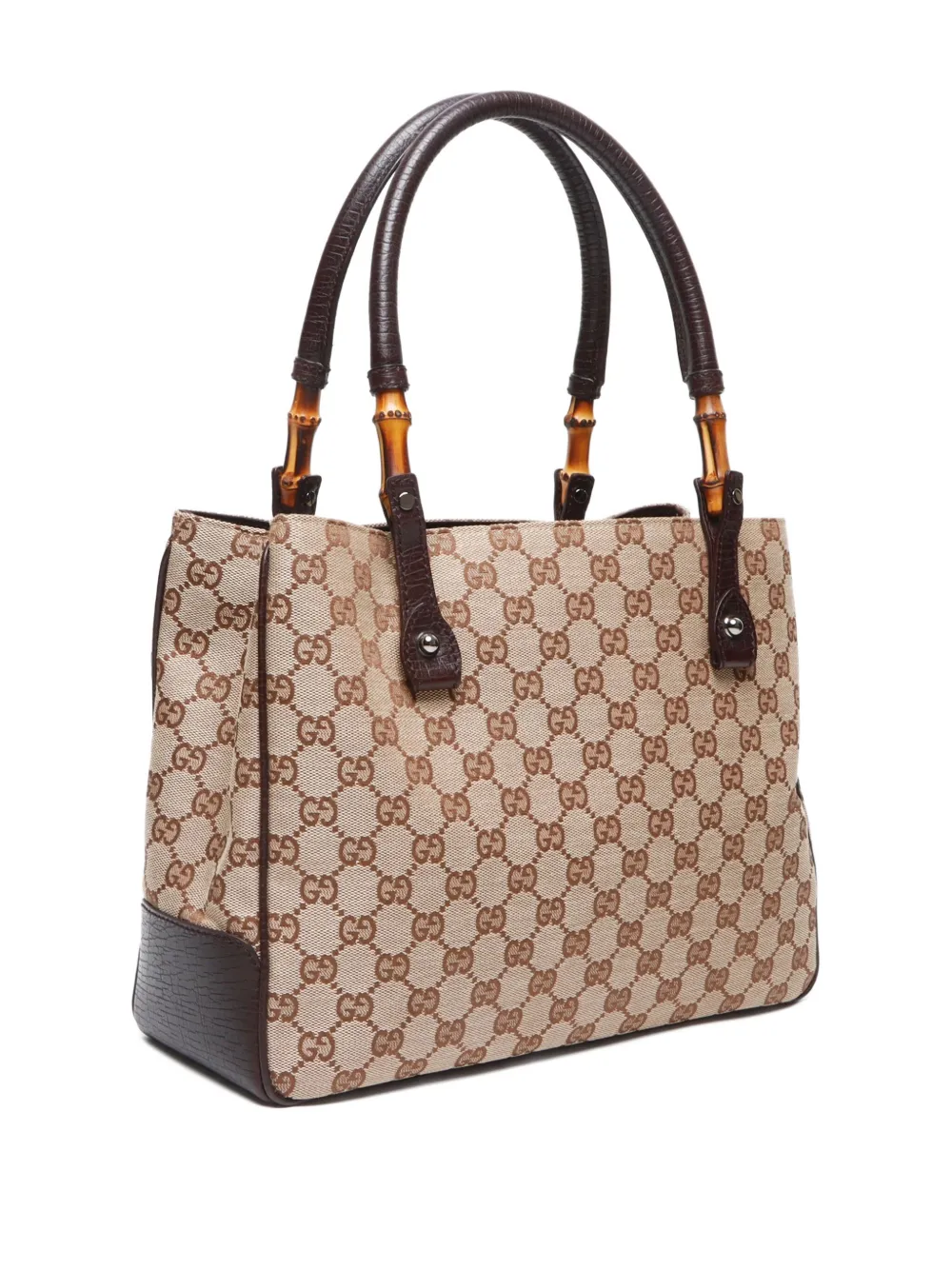 Gucci Pre-Owned Borsa tote in tela GG e bambù 2013-2024