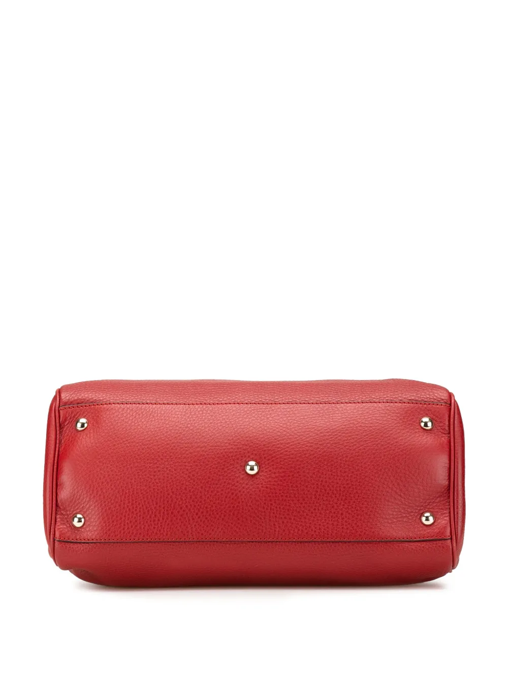 Pre-owned Gucci 2000-2015 Medium Calfskin Bamboo Shopper Satchel In Red