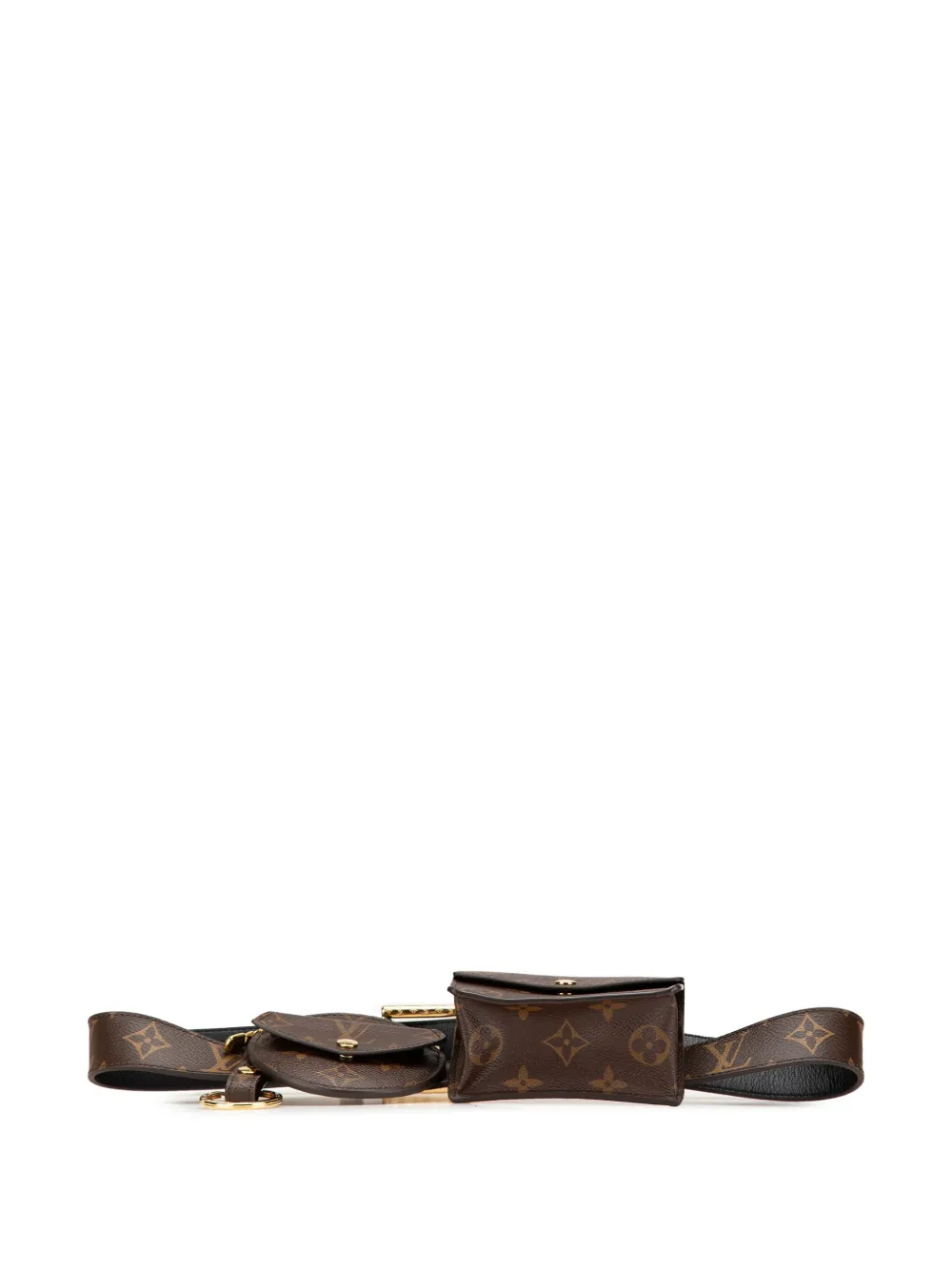Pre-owned Louis Vuitton 2020 Monogram Daily Multi Pocket Belt Bag In Brown