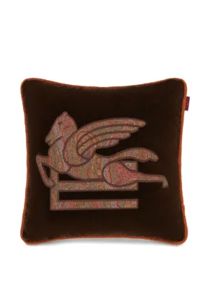 ETRO/エトロ クッション ETRO HOME logo-embroidered Cushion | Orange | FARFETCH