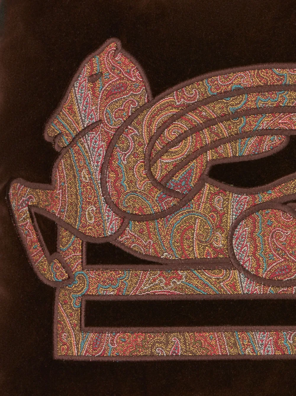  Etro Home Logo-embroidered Cushion - Brown 