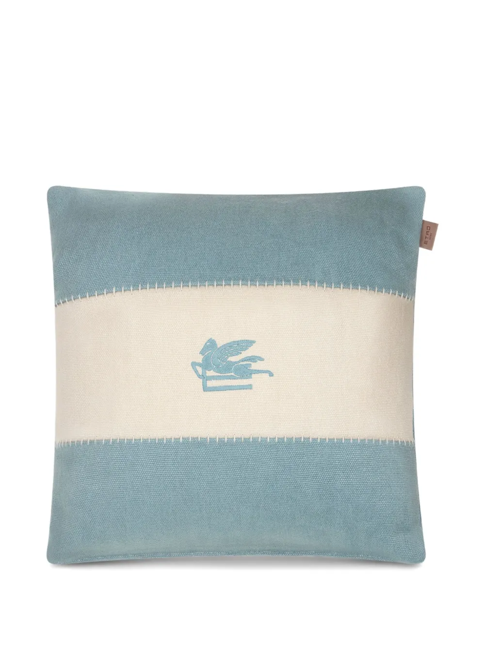 ETRO HOME logo-embroidered cushion | Blue | Image 1