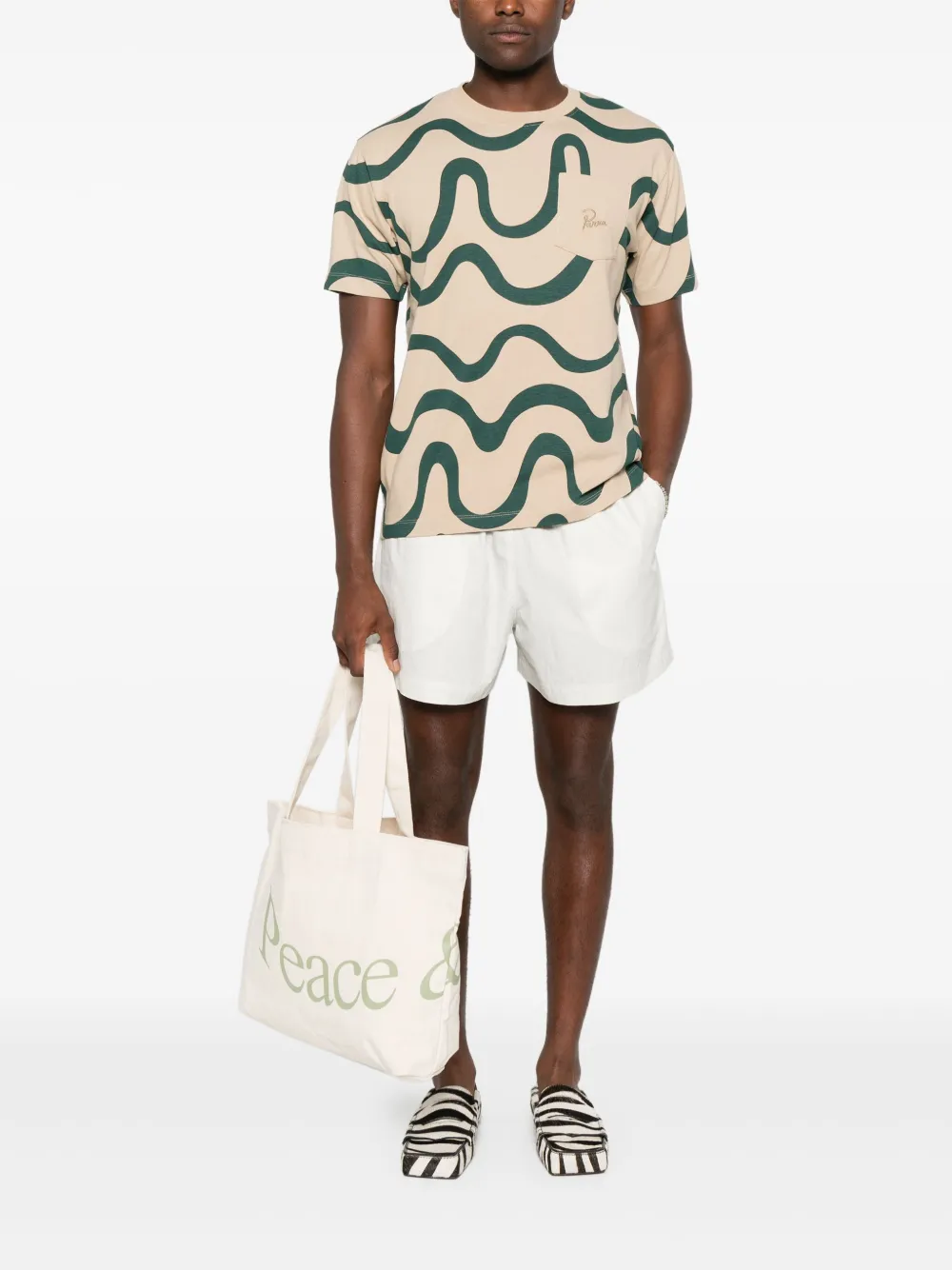 BY PARRA T-shirt met abstracte print - Beige