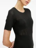 Armani Exchange ribbed short-sleeved mini dress - Black