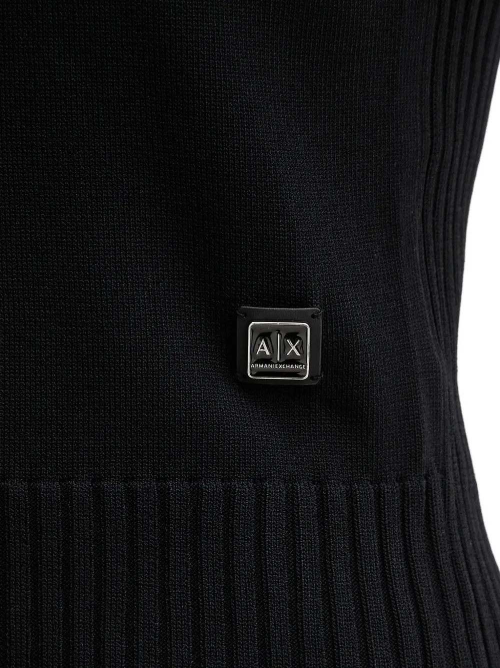 Armani Exchange ribbed logo-plaque vest Zwart