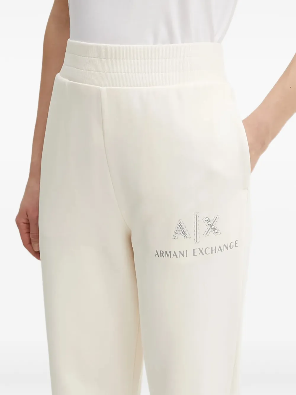 Armani Exchange Joggingbroek met logodetail Beige