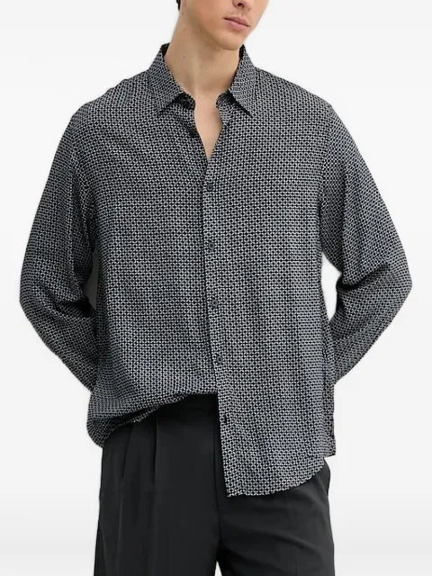 Armani Exchange long-sleeves geometric-print shirt