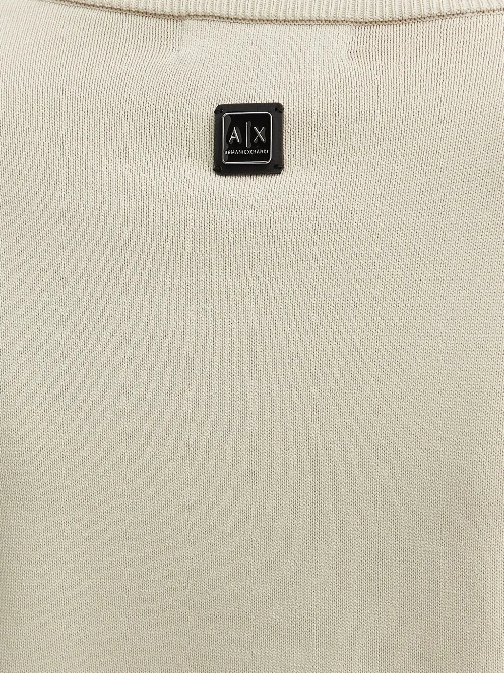 Armani Exchange Geribbelde trui met V-hals Beige