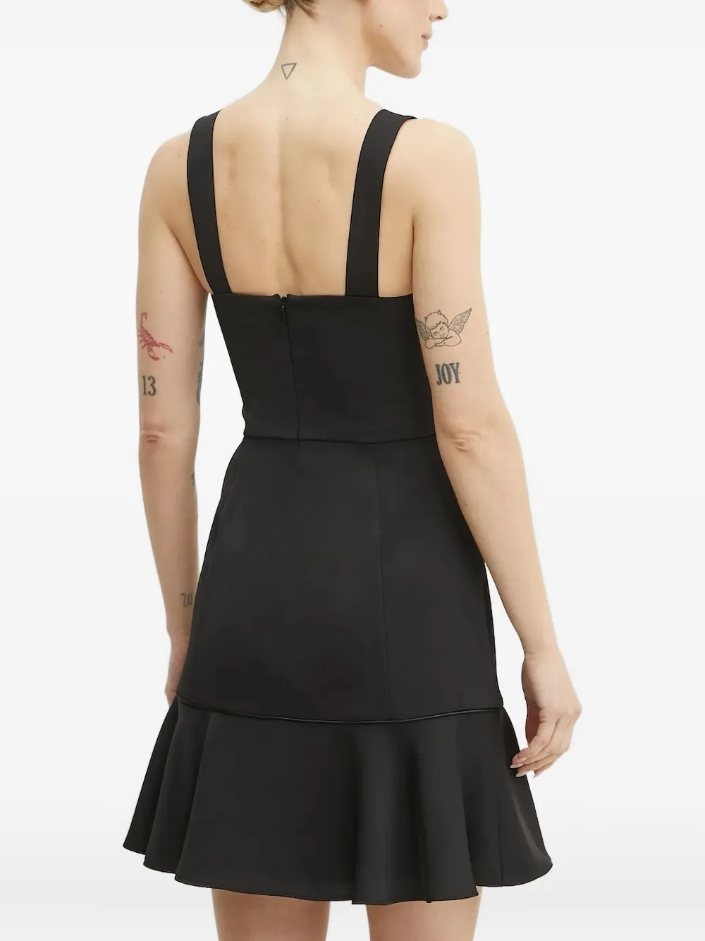 Armani Exchange buckle-strap flared mini dress Zwart