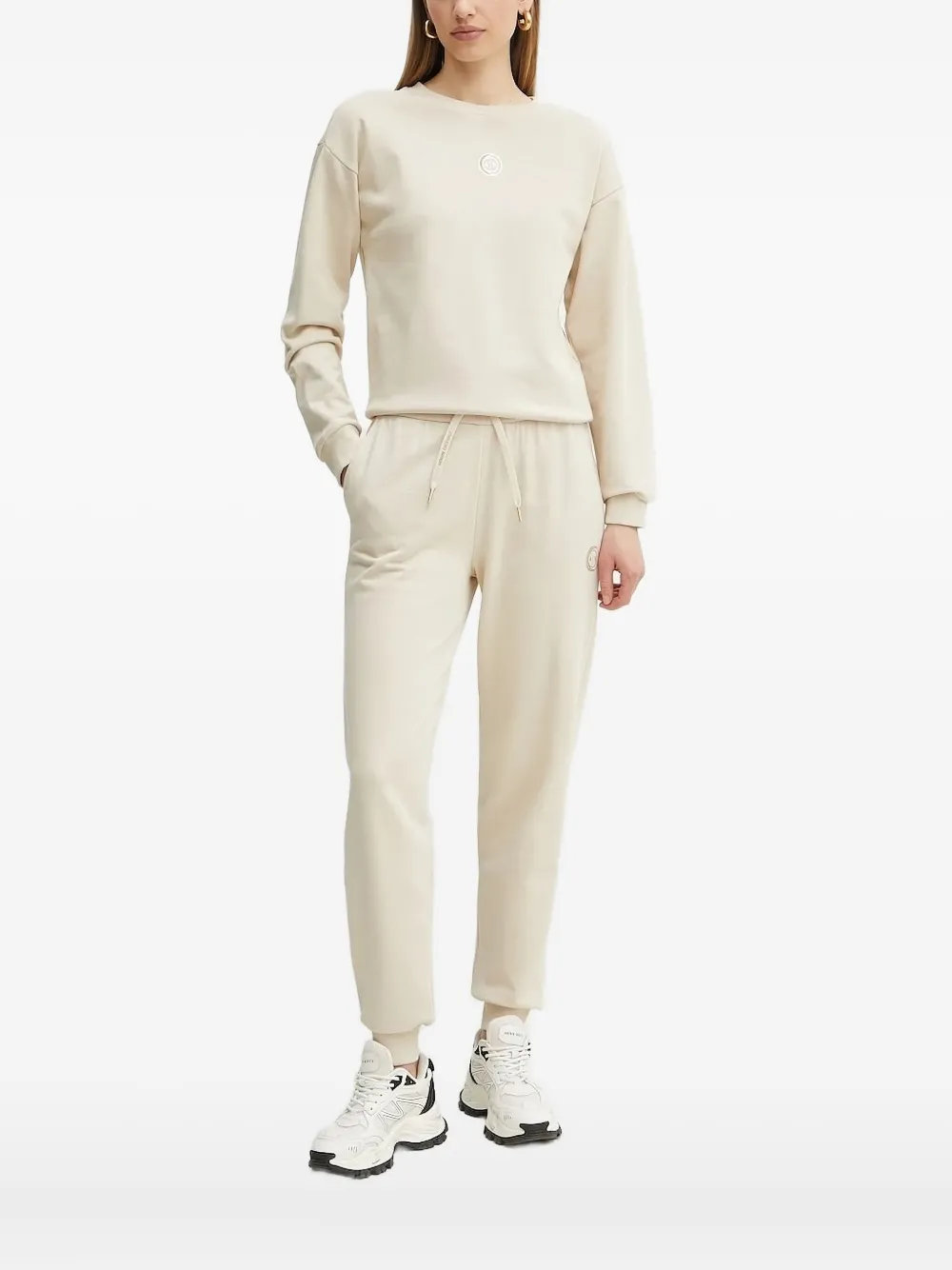 Armani Exchange Logo-embellished Sweatshirt In Neutral