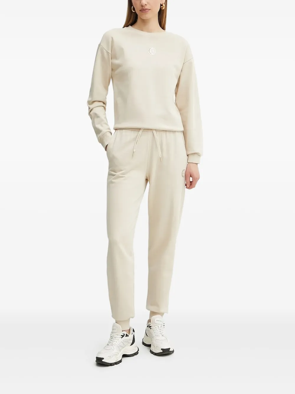 Armani Exchange Sweater verfraaid met logo Beige