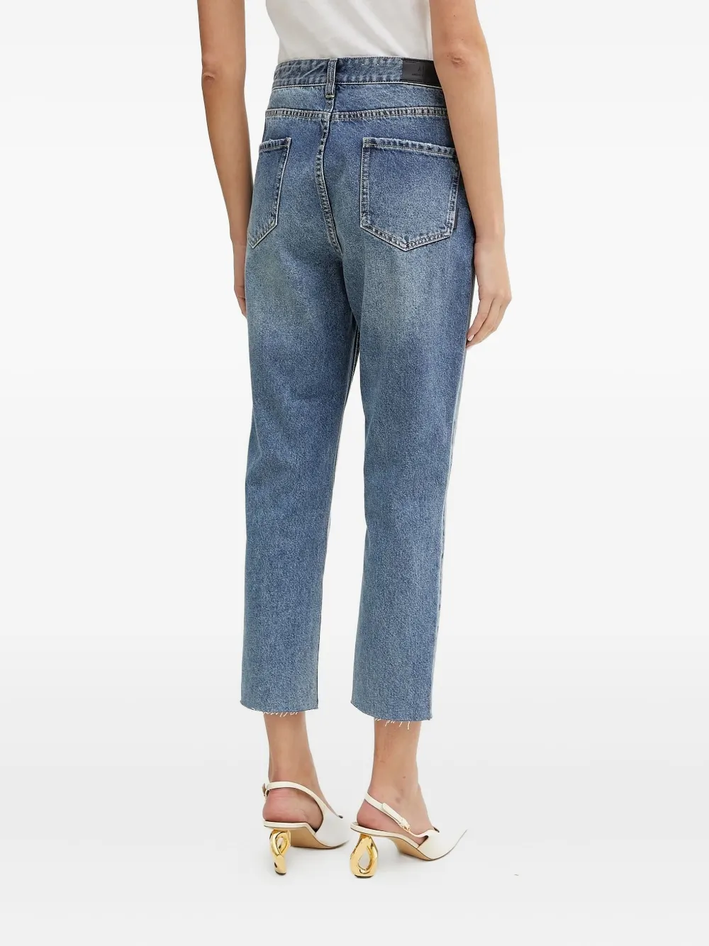 Armani Exchange Jeans met franje afwerking en vijf zakken - Blauw