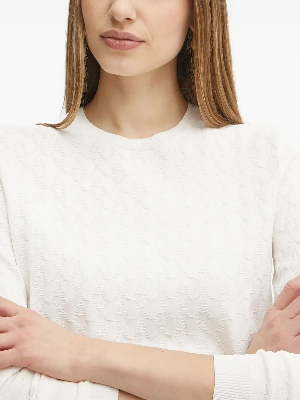 Armani Exchange Sweater met ronde hals Wit