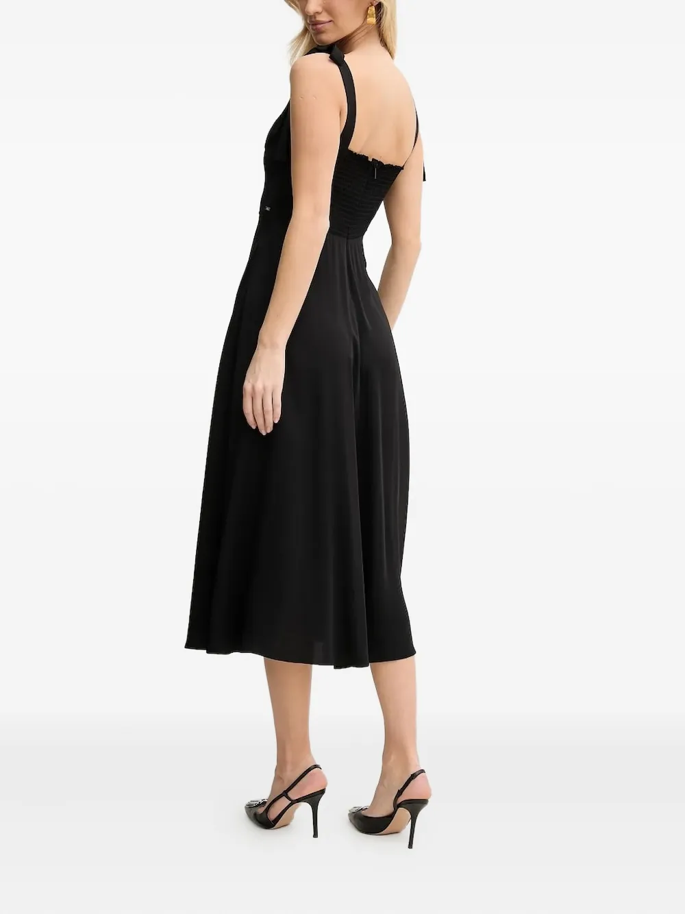 Armani Exchange Midi-jurk met gestrikte bandjes Zwart