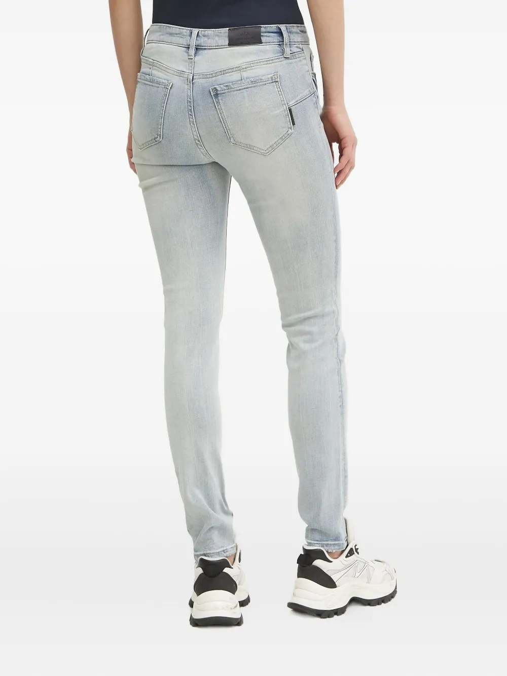 Armani Exchange faded-wash skinny jeans - Blauw