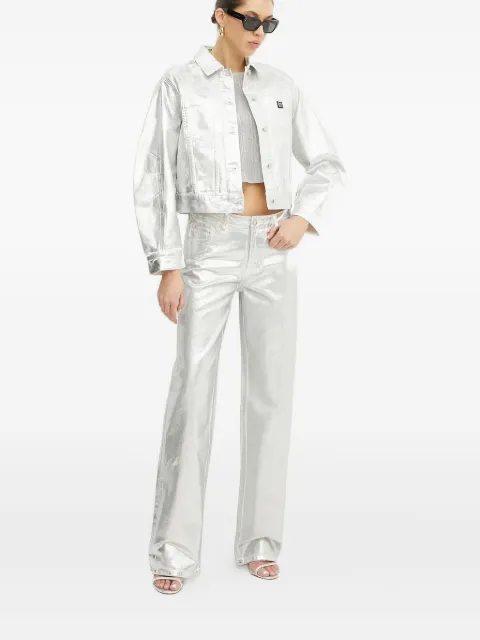 Armani Exchange metallic-finish straight-leg jeans