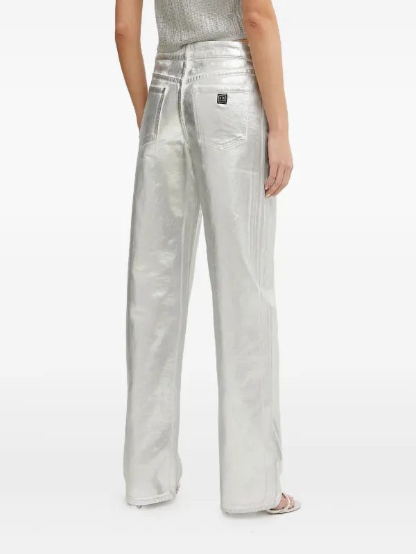 Armani Exchange metallic-finish straight-leg Jeans | Grey
