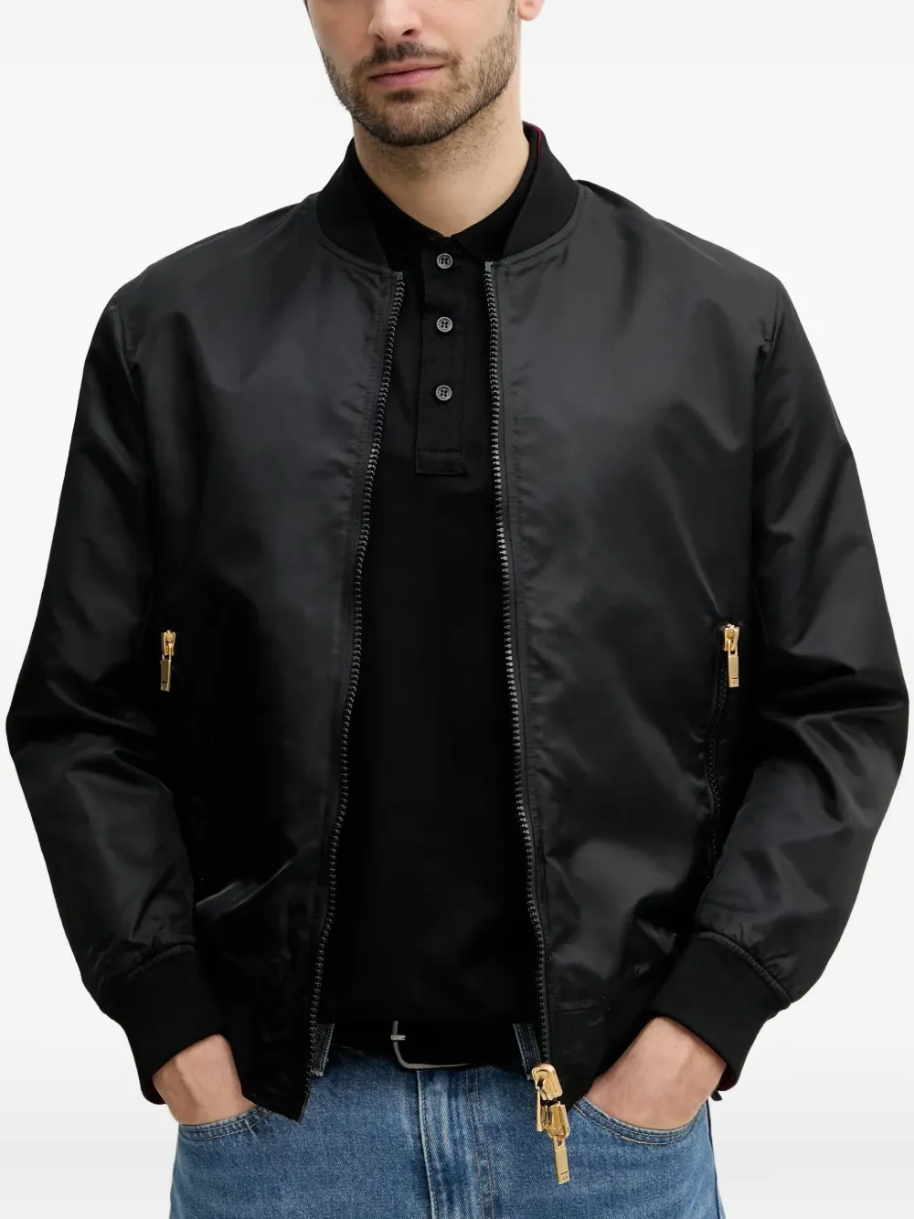 Armani Exchange embroidered-snake reversible bomber jacket | Black | Image 1