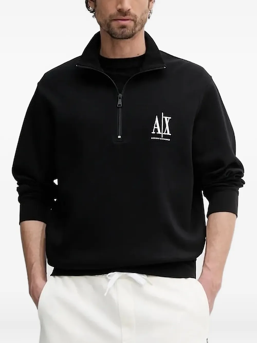 Armani Exchange Sweater met logoprint Zwart