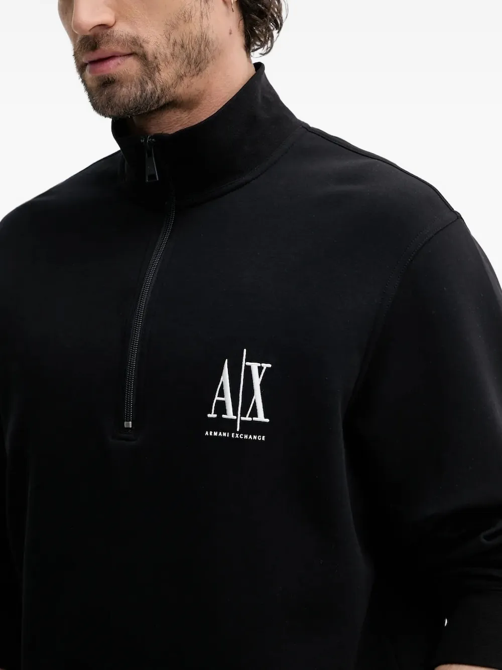 Armani Exchange Sweater met logoprint Zwart